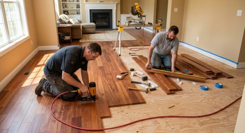Cherry Floor Installation in Cartersville, VA