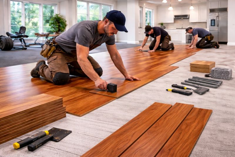 Cherry Floor Installation in Cartersville, VA