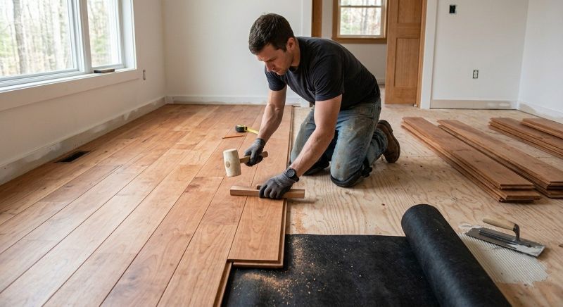 Cherry Floor Installation in Rockville, VA