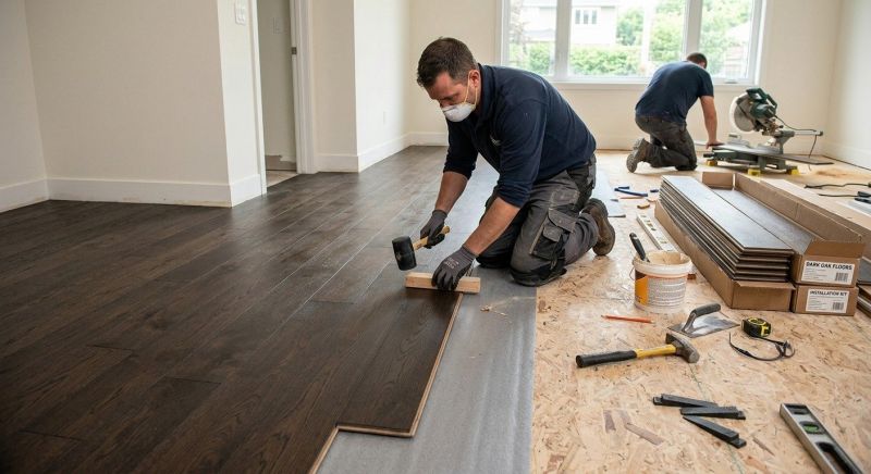 Dark Wood Floor Installation in Powhatan, VA